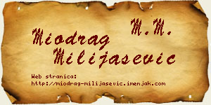 Miodrag Milijašević vizit kartica